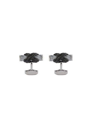 Main View - Click To Enlarge - TATEOSSIAN - Carbon Infinity Talisman Palladium Alutex Enamel Plated Cufflinks
