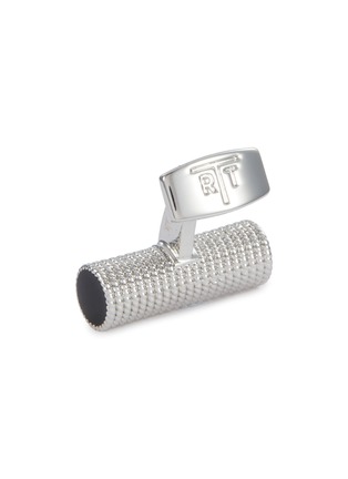 Detail View - Click To Enlarge - TATEOSSIAN - Caple Rope White Bronze Plated Enamel Cufflinks