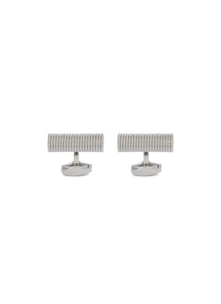 Main View - Click To Enlarge - TATEOSSIAN - Caple Rope White Bronze Plated Enamel Cufflinks