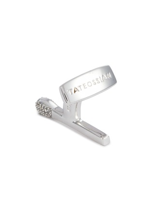 Detail View - Click To Enlarge - TATEOSSIAN - Match Sterling Silver Diamond Pavé Cufflinks