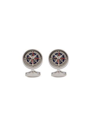 Main View - Click To Enlarge - TATEOSSIAN - Compass Palladium Plated Enamel Cufflinks