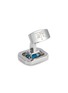 Detail View - Click To Enlarge - TATEOSSIAN - Halo Rectangle Rhodium Plated Cubic Zirconia Cufflinks
