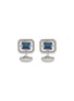 Main View - Click To Enlarge - TATEOSSIAN - Halo Rectangle Rhodium Plated Cubic Zirconia Cufflinks