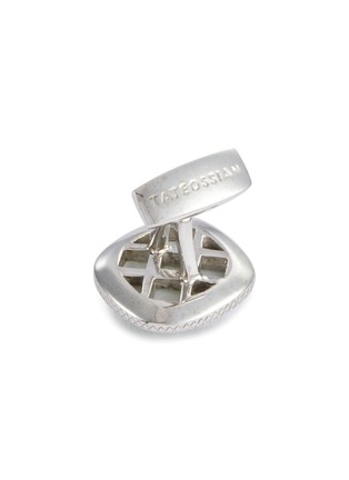 Detail View - Click To Enlarge - TATEOSSIAN - Rhodium Plated Sterling Silver Quartz Enamel Cufflinks