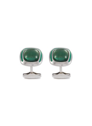 Main View - Click To Enlarge - TATEOSSIAN - Rhodium Plated Sterling Silver Quartz Enamel Cufflinks