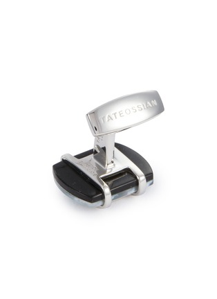 Detail View - Click To Enlarge - TATEOSSIAN - 35 Anniversary Rhodium Plated Sterling Silver Agate Cufflinks