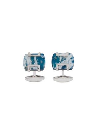 Main View - Click To Enlarge - TATEOSSIAN - 35 Anniversary Rhodium Plated Sterling Silver Agate Cufflinks