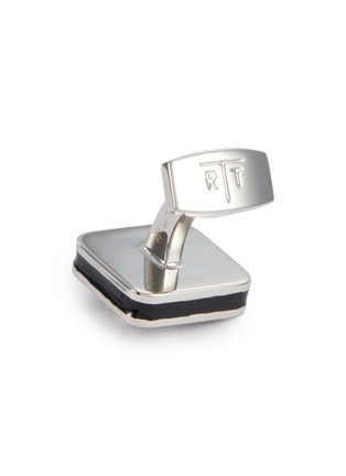 Detail View - Click To Enlarge - TATEOSSIAN - Football Sports Ice Palladium Plated Enamel Cufflinks