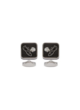 Main View - Click To Enlarge - TATEOSSIAN - Football Sports Ice Palladium Plated Enamel Cufflinks