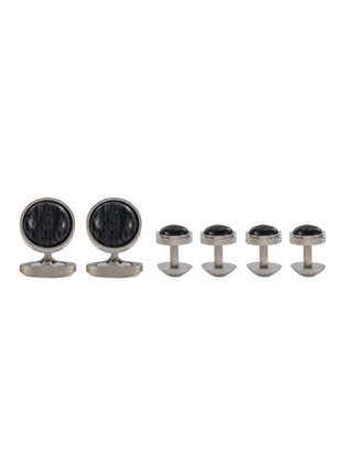 Main View - Click To Enlarge - TATEOSSIAN - Titanium Stone Cufflinks Shirt Stud Set