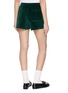 Back View - Click To Enlarge - SPORTY & RICH - Crown Velour Cotton Tennis Shorts