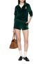 Figure View - Click To Enlarge - SPORTY & RICH - Long Sleeve Crown Velour Cotton Tennis Polo Shirt