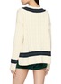 Back View - Click To Enlarge - SPORTY & RICH - SRC Cableknit V-Neck Cotton Sweater