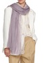 Figure View - Click To Enlarge - LANE'S - The New H Lace Edge Cashmere Silk Shawl