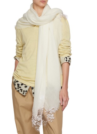 Figure View - Click To Enlarge - LANE'S - The New H Floral Embroidered Wool Shawl