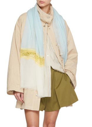 Figure View - Click To Enlarge - LANE'S - The New H Lace Panel Cashmere Shawl