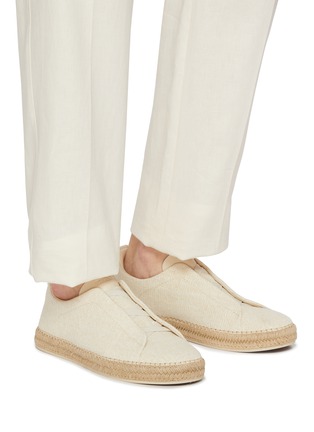 Figure View - Click To Enlarge - ERMENEGILDO ZEGNA - Linen Canvas Men's Sneakers