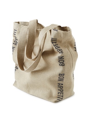 Main View - Click To Enlarge - CHARVET ÉDITIONS - Bon Appetit Linen Bag — Black