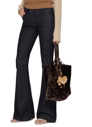 Figure View - Click To Enlarge - CHLOÉ - Symbols Heart Shearling Brass Bag Charm
