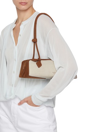 Figure View - Click To Enlarge - ALAÏA - Medium Le Teckel Canvas Suede Shoulder Bag