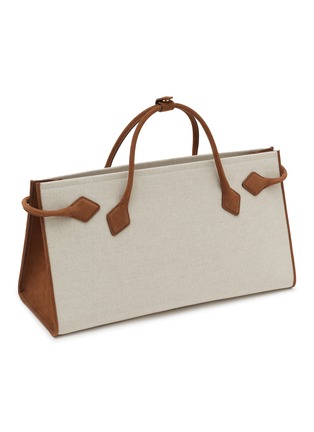 Detail View - Click To Enlarge - ALAÏA - Canvas Leather Hand Tote Bag