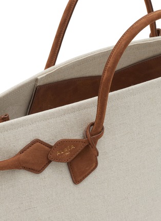 Detail View - Click To Enlarge - ALAÏA - Canvas Leather Hand Tote Bag