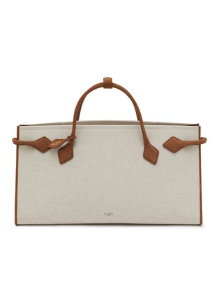 Main View - Click To Enlarge - ALAÏA - Canvas Leather Hand Tote Bag