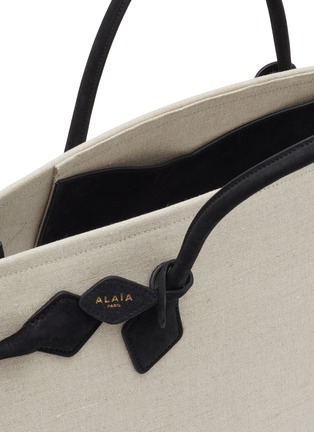 Detail View - Click To Enlarge - ALAÏA - Canvas Leather Hand Tote Bag