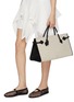 Figure View - Click To Enlarge - ALAÏA - Canvas Leather Hand Tote Bag