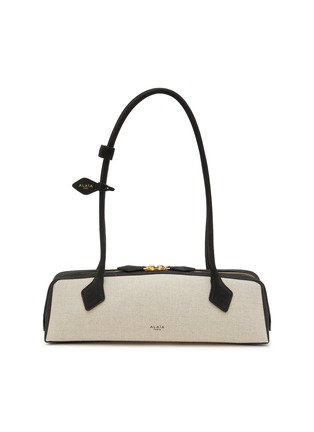 Main View - Click To Enlarge - ALAÏA - Medium Le Teckel Canvas Suede Shoulder Bag