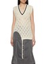 Main View - Click To Enlarge - BEAUTIFUL PEOPLE - Double End Linen Lace Knit V-Neck Vest
