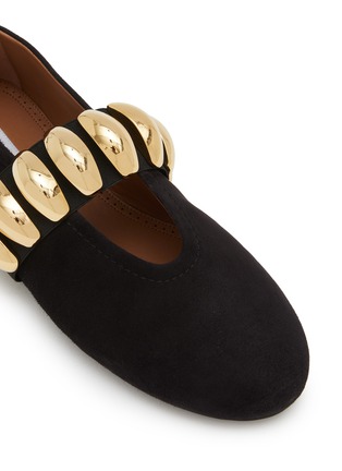 Detail View - Click To Enlarge - ALAÏA - La Ballerine Hardware Strap Suede Mary Jane Flats