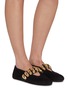 Figure View - Click To Enlarge - ALAÏA - La Ballerine Hardware Strap Suede Mary Jane Flats