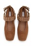 Detail View - Click To Enlarge - ALAÏA - Biker Suede Ballerina Flats