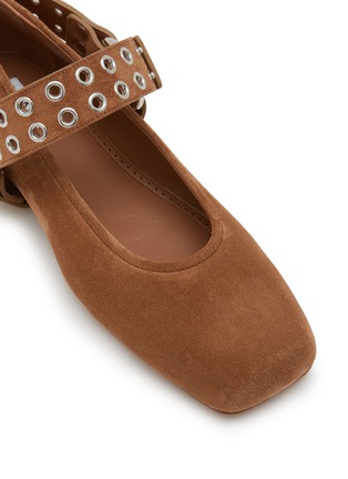 Detail View - Click To Enlarge - ALAÏA - Biker Suede Ballerina Flats