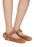 Figure View - Click To Enlarge - ALAÏA - Biker Suede Ballerina Flats