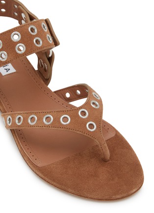 Detail View - Click To Enlarge - ALAÏA - Biker Suede Thong Sandals