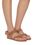 Figure View - Click To Enlarge - ALAÏA - Biker Suede Thong Sandals