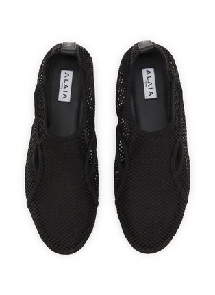 Detail View - Click To Enlarge - ALAÏA - Fishnet Ballerina Flats