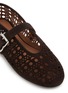 Detail View - Click To Enlarge - ALAÏA - Perforated Suede Ballerina Flats