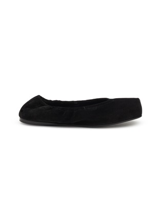 Main View - Click To Enlarge - ALAÏA - Square Toe Suede Ballet Flats