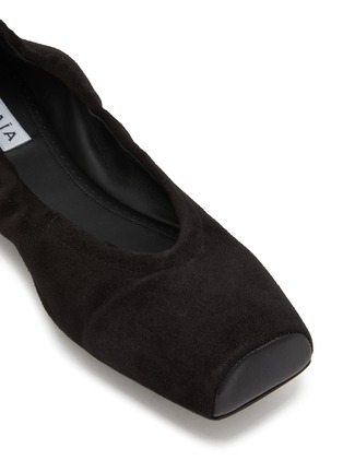 Detail View - Click To Enlarge - ALAÏA - Square Toe Suede Ballet Flats