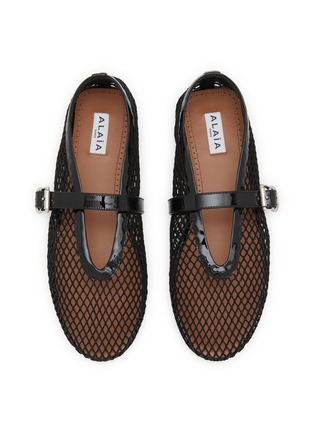 Detail View - Click To Enlarge - ALAÏA - La Ballerine Patent Mesh Mary Jane Flats
