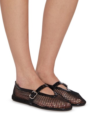 Figure View - Click To Enlarge - ALAÏA - La Ballerine Patent Mesh Mary Jane Flats