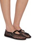 Figure View - Click To Enlarge - ALAÏA - La Ballerine Patent Mesh Mary Jane Flats