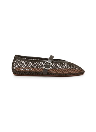 Main View - Click To Enlarge - ALAÏA - Patent Leather Fishnet Mary Jane Flats