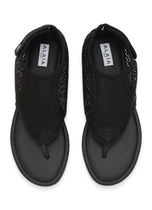 Detail View - Click To Enlarge - ALAÏA - Fishnet Thong Sandals