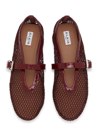 Detail View - Click To Enlarge - ALAÏA - La Ballerine Patent Mesh Mary Jane Flats
