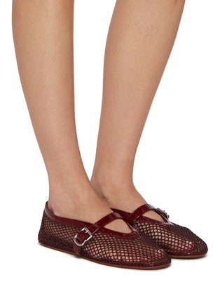 Figure View - Click To Enlarge - ALAÏA - La Ballerine Patent Mesh Mary Jane Flats