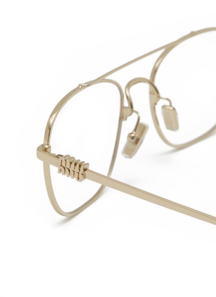 Detail View - Click To Enlarge - MIU MIU - Miu Regard Metal Square Optical Glasses